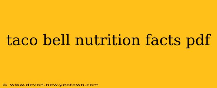 taco bell nutrition facts pdf