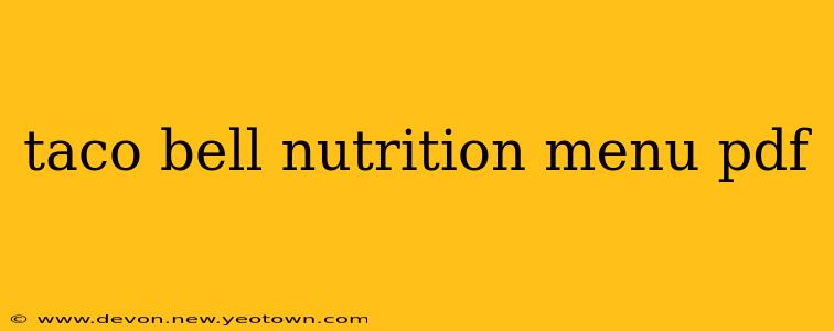 taco bell nutrition menu pdf