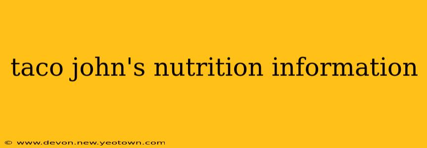 taco john's nutrition information