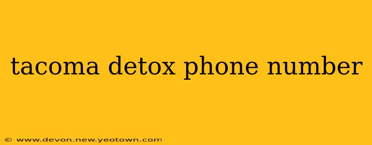 tacoma detox phone number