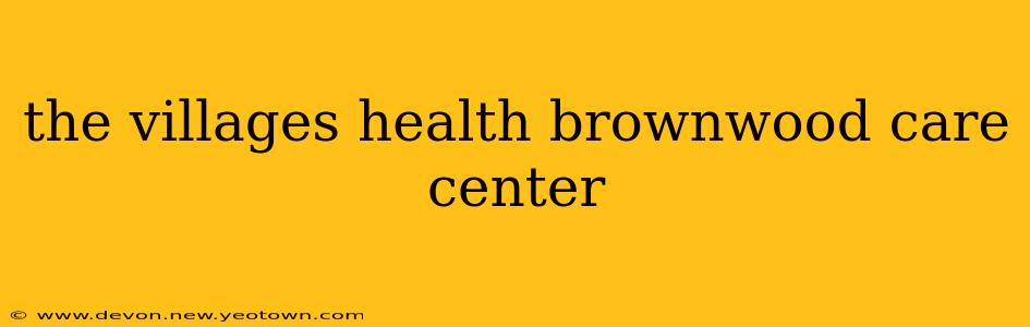 the villages health brownwood care center