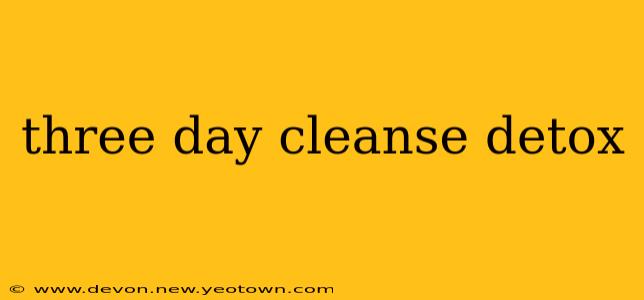 three day cleanse detox
