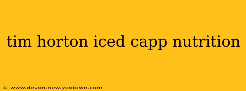 tim horton iced capp nutrition