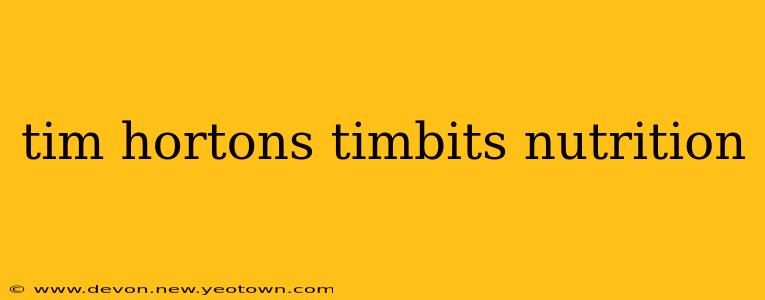 tim hortons timbits nutrition