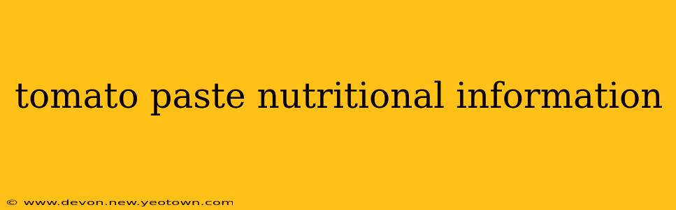 tomato paste nutritional information