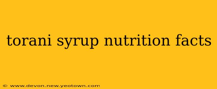 torani syrup nutrition facts