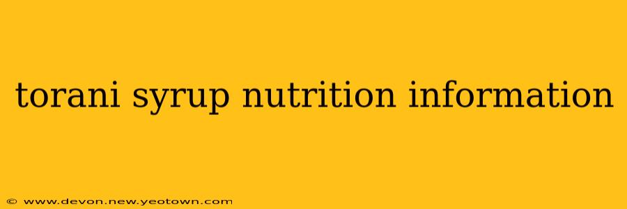 torani syrup nutrition information