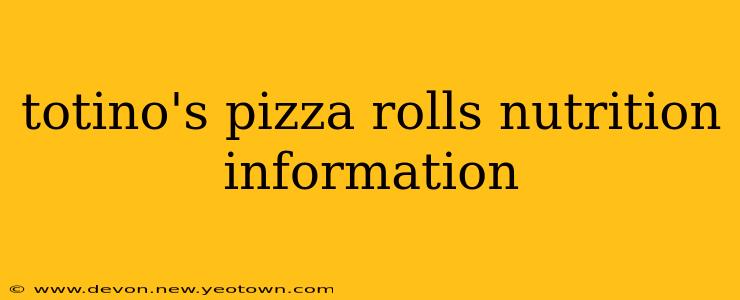 totino's pizza rolls nutrition information