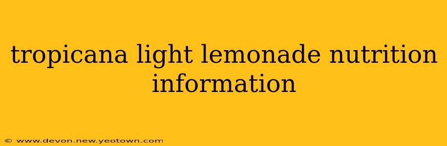 tropicana light lemonade nutrition information