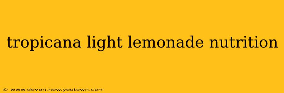 tropicana light lemonade nutrition