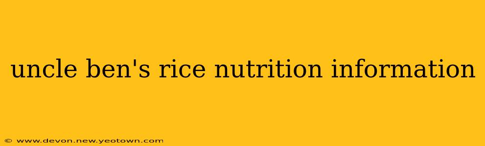 uncle ben's rice nutrition information