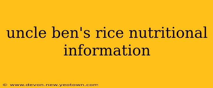 uncle ben's rice nutritional information