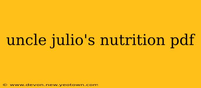 uncle julio's nutrition pdf