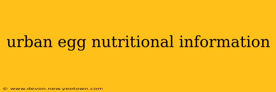 urban egg nutritional information