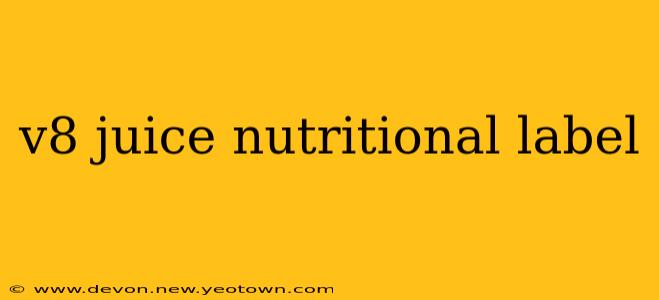 v8 juice nutritional label