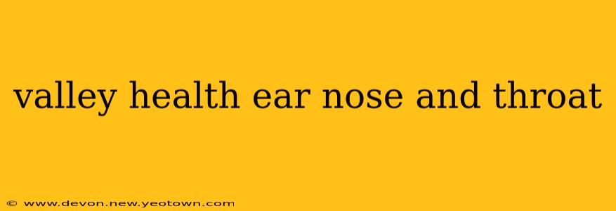 valley health ear nose and throat