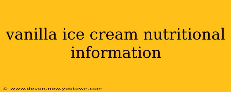 vanilla ice cream nutritional information