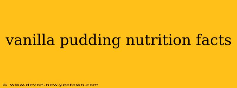 vanilla pudding nutrition facts