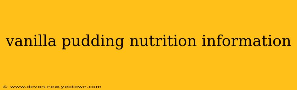 vanilla pudding nutrition information
