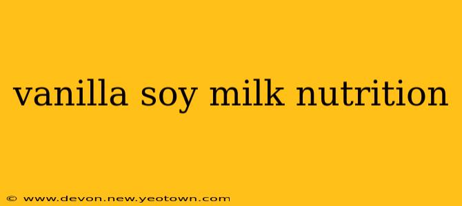 vanilla soy milk nutrition