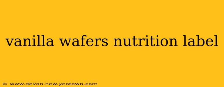 vanilla wafers nutrition label