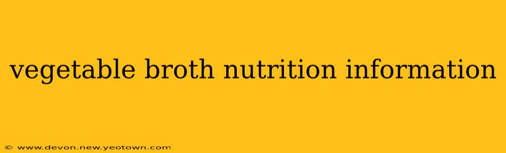 vegetable broth nutrition information