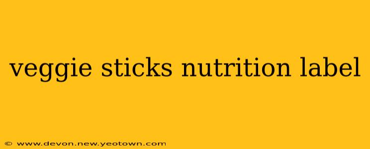 veggie sticks nutrition label