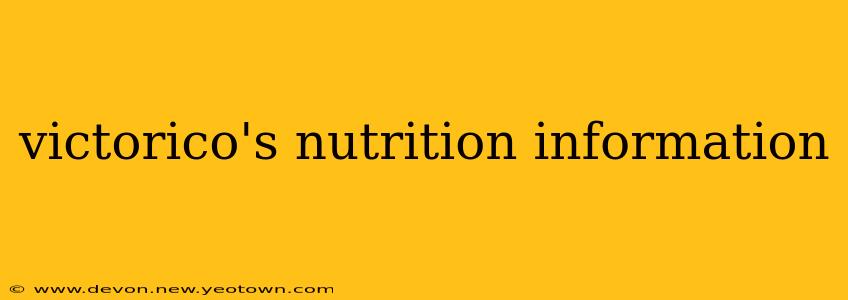 victorico's nutrition information