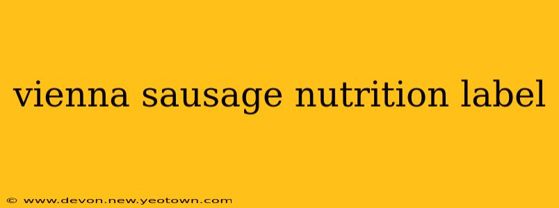 vienna sausage nutrition label