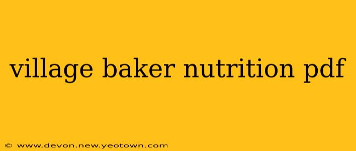 village baker nutrition pdf