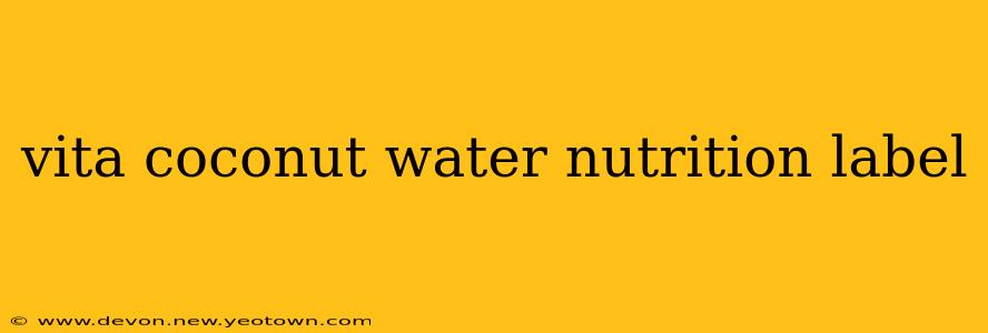 vita coconut water nutrition label