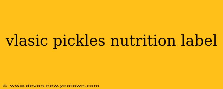 vlasic pickles nutrition label