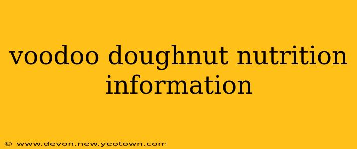 voodoo doughnut nutrition information