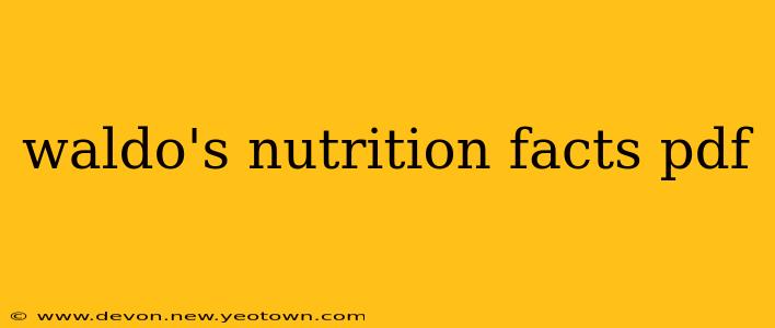 waldo's nutrition facts pdf