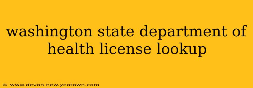 washington state department of health license lookup