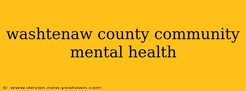 washtenaw county community mental health