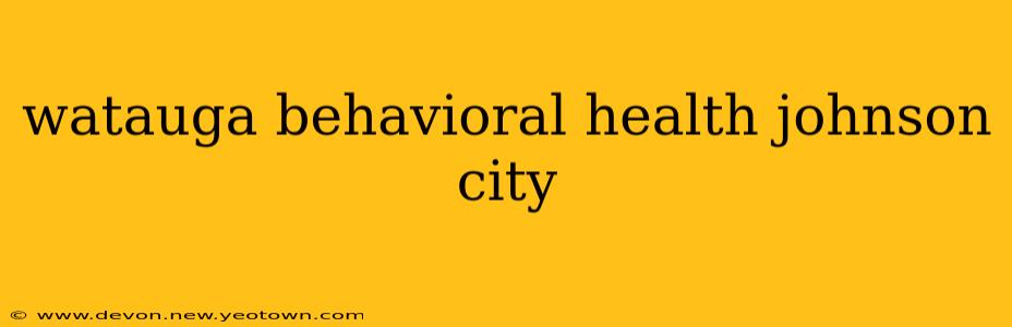 watauga behavioral health johnson city