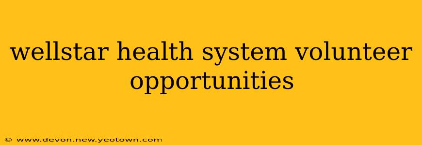 wellstar health system volunteer opportunities