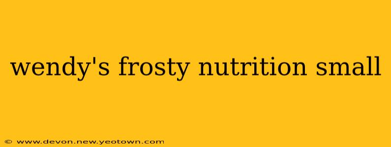 wendy's frosty nutrition small