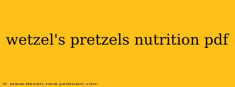 wetzel's pretzels nutrition pdf