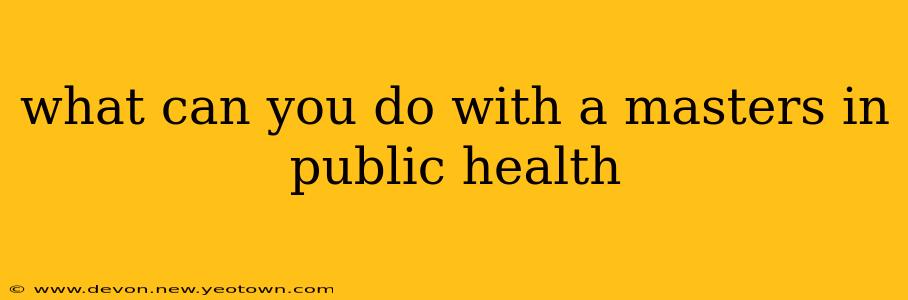 what can you do with a masters in public health