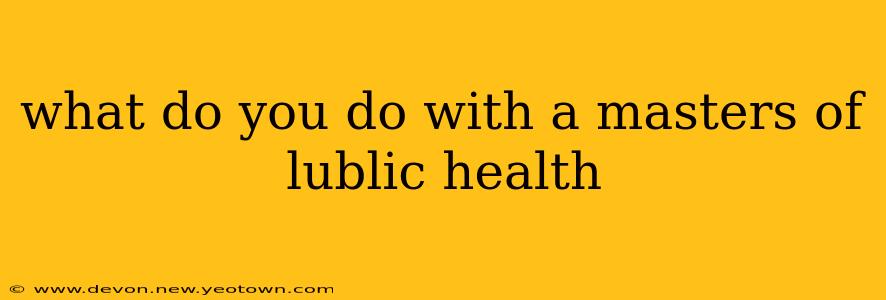what do you do with a masters of lublic health