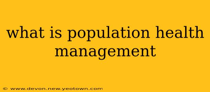 what is population health management