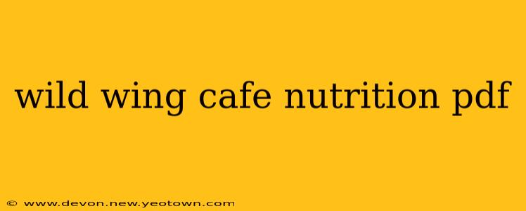 wild wing cafe nutrition pdf