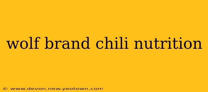 wolf brand chili nutrition