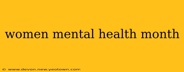 women mental health month