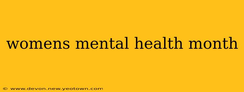 womens mental health month