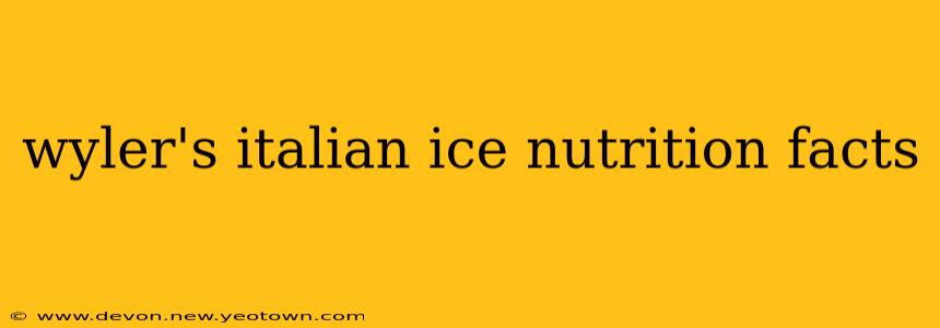 wyler's italian ice nutrition facts