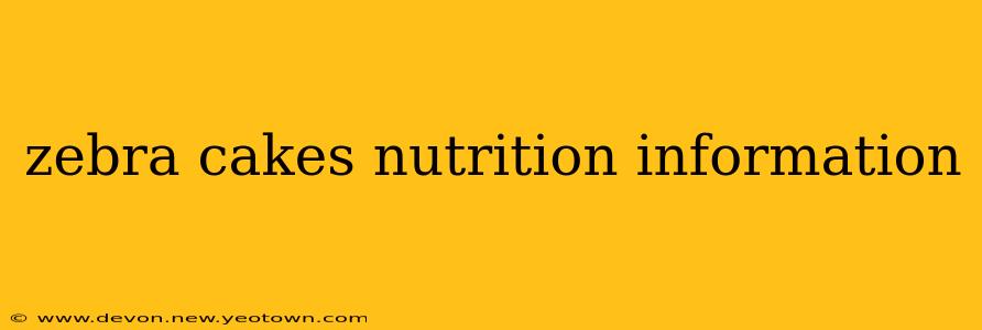 zebra cakes nutrition information